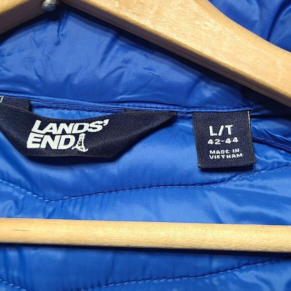 Lands End Primaloft Hybrid Blue Packable Puffer Yellow Zipper Mens Size L 42-44 - Picture 4 of 14